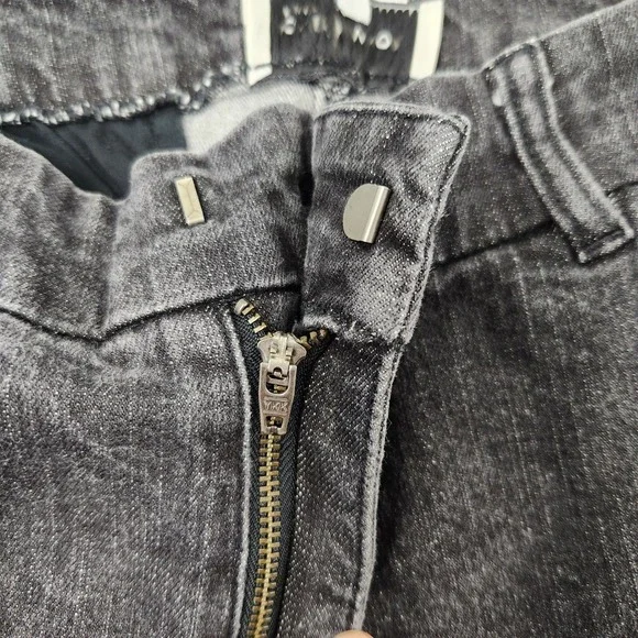 Jones New York Pants Womens 14 Gray Sport Stretch Wide Leg Acid Wash Denim - Picture 6 of 13